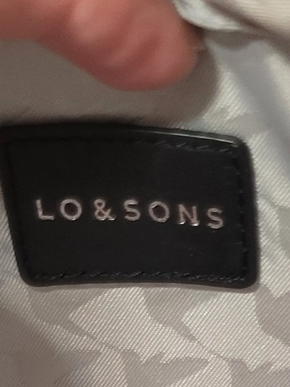 Lo & Sons Black Leather Logo Patch with Silver Lettering